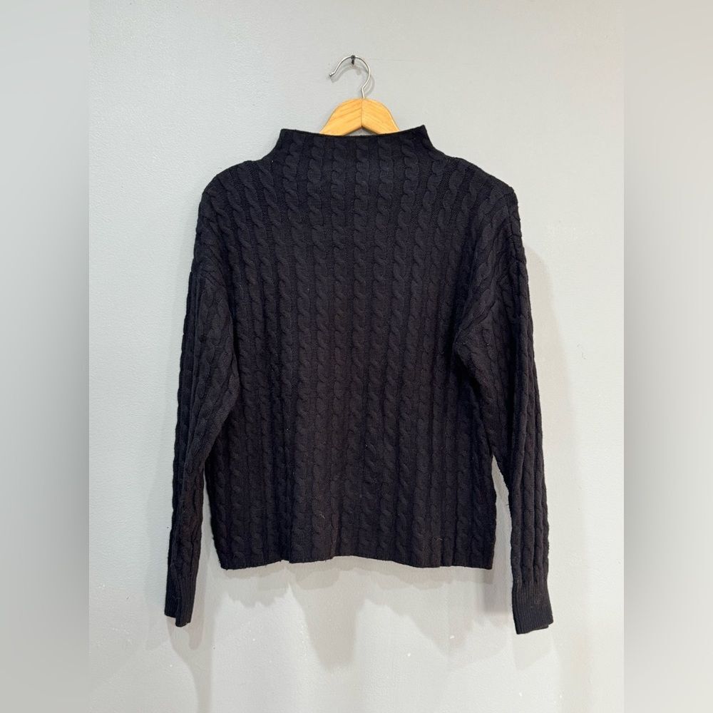 SALE! Black Philosophy Cable Knit Turtleneck Sweater Size M EUC - Picture 3 of 5